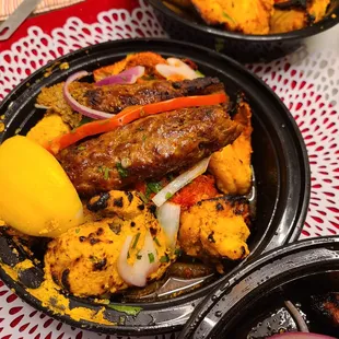 two bowls of food on a table