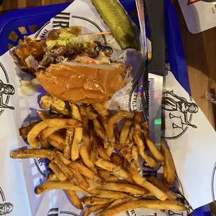 Urban Bourbon Burger and fries