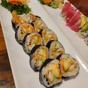 a plate of sushi