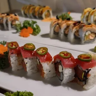 a variety of sushi