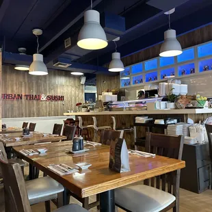 interior, sushi and sashimi