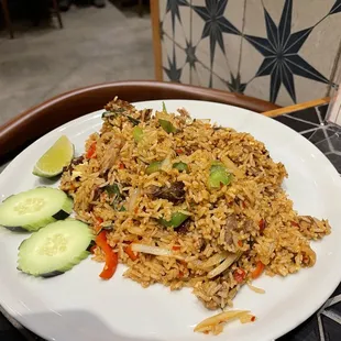 Thai Basil Fried Rice with roasted ducks