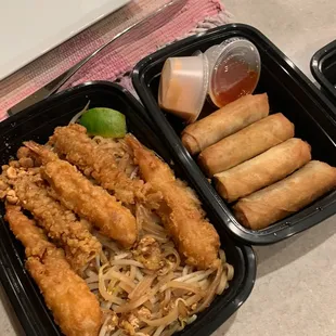 Pad Thai with Shrimp Tempura