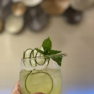Cucumber Basil Smash Cocktail