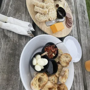 Caprese and charcuterie