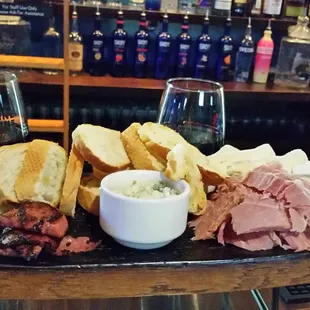 Amazing meat and cheese plate.