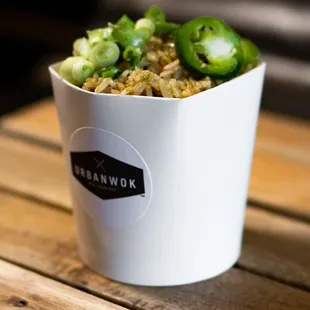Urban Wok&apos;s signature fried rice! Jalapenos, red onions, minced garlic and mixed in our signature garlic, ginger and tamari s...