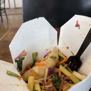 Zucchini noodles with agave ginger