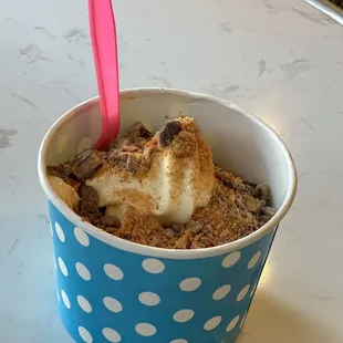 Cake batter with butterfinger and heath bar sprinkles.