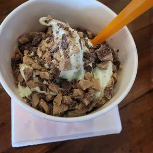 Mint, triple chocolate, tahitian vanilla with heath toffee