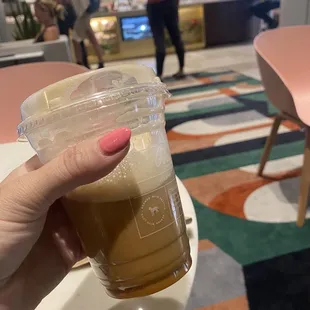 Vanilla latte with almond milk