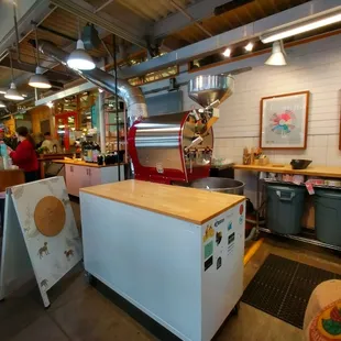 a kitchen with a large counter
