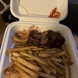 Steak frites and truffle fries