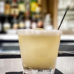 Whiskey sour with an oh so creamy egg white