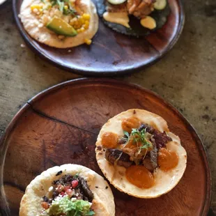 Lobster Taco, Pork belly Taco, Arrachera Taco &amp; Filet Mignon Taco