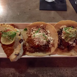 Marlin, Carnitas, Steak Tacos