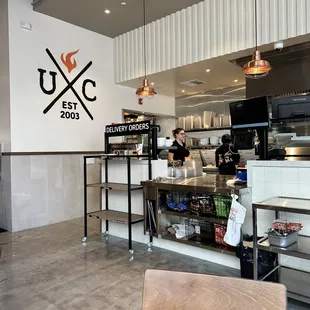 Pickup area. Also where they&apos;re preparing the food