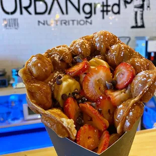 Strawberry banana waffle