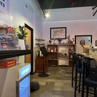 the interior of a coffee shop