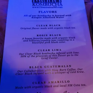 Kombucha flight list
