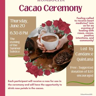 Join us Thursday June 20th we have business networking at 5pm then our heart warming Summer Solstice gathering