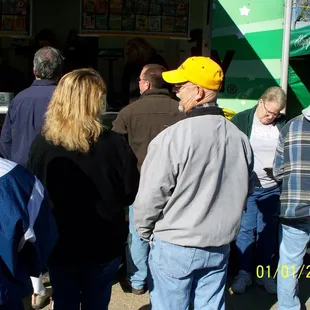 Patient Patrons waiting in line