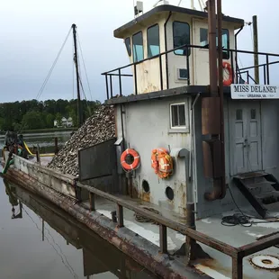 a boat docked at a dock