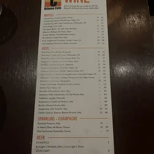 menu