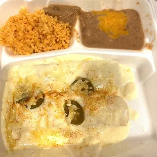 enchilada and rice