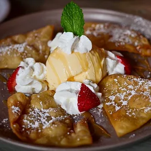 These fried tortillas went so well with the ice cream!