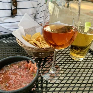 Chip, salsa, wine &amp; beer, all great