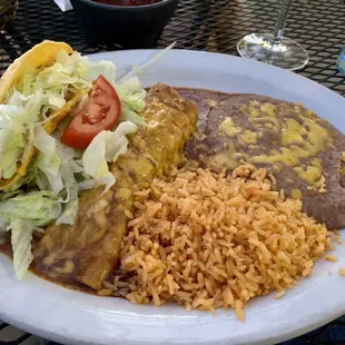 #8, chicken taco and beef enchilada
