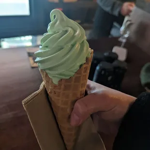 Pistachio boozy ice cream. Yummy!