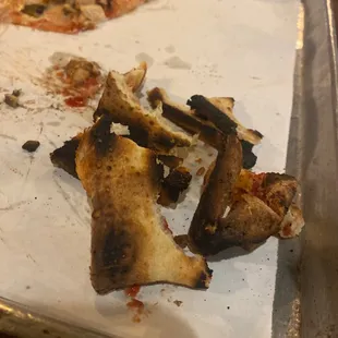 Had to pick apart my pizza because it was burnt.