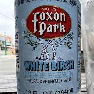 Foxon Park - White Birch soda from New Haven CT