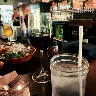 drink, salads