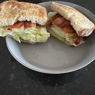 Salad Sandwhich with bacon bits..... and 2 sad slimy tomatoes.  NAILED IT!!!!