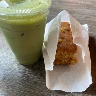 Matcha and carrot cake