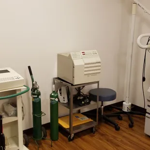 Exam room with new EKG machine, Autoclave/Sterilizer