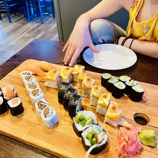 sashimi, sushi, sushi and sashimi, food