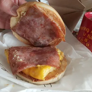 2 pieces of ham