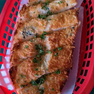 Complimentary basil bread.  Very tasty!