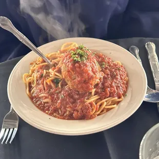 Spaghetti and meatball