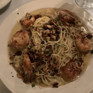 Large Shrimp And Sea Scallops Almondine, Steamed Rice Or Angel Hair Pasta