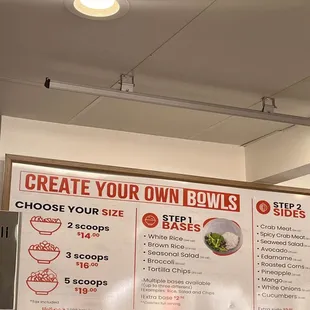 build your own bowl menu