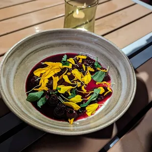 a plate of food on a table