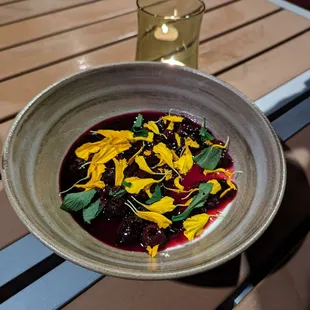 a plate of food on a table