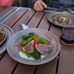 a plate of food on a table