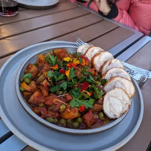 a plate of food on a table