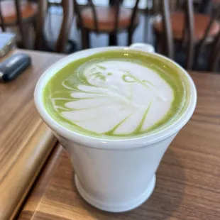 Hot Matcha Latte w/ Coconut Milk